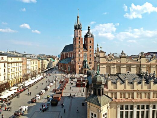 Jüdisches Polen Rundreise: Blick auf den historischen Stadtkern von Krakau
